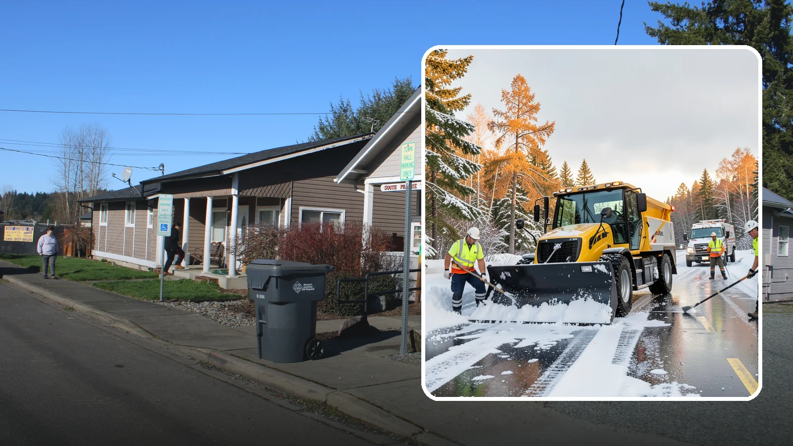 Fire Lane Clearing in South Prairie, Pierce County, WA - We keep marked fire lanes clear during snow events so emergency vehicles always have unobstructed access.