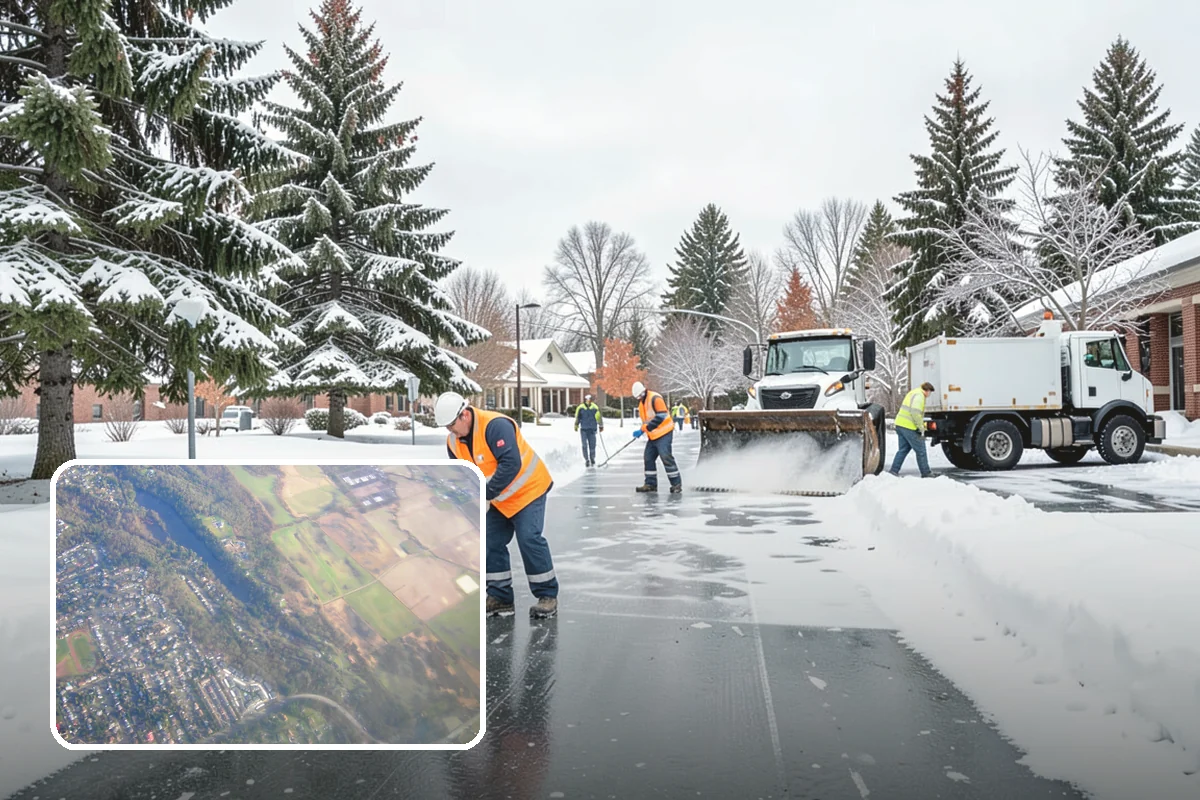 Fire Lane Deicing in Algona, King County, WA - Prevents refreeze on plowed emergency-access lanes
