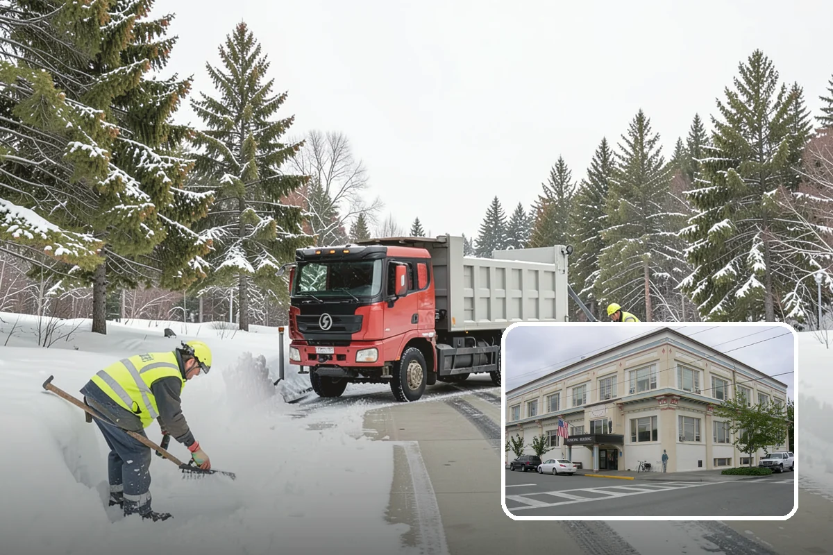 Fire Lane Deicing in Anacortes, Skagit County, WA - Prevents refreeze on plowed emergency-access lanes
