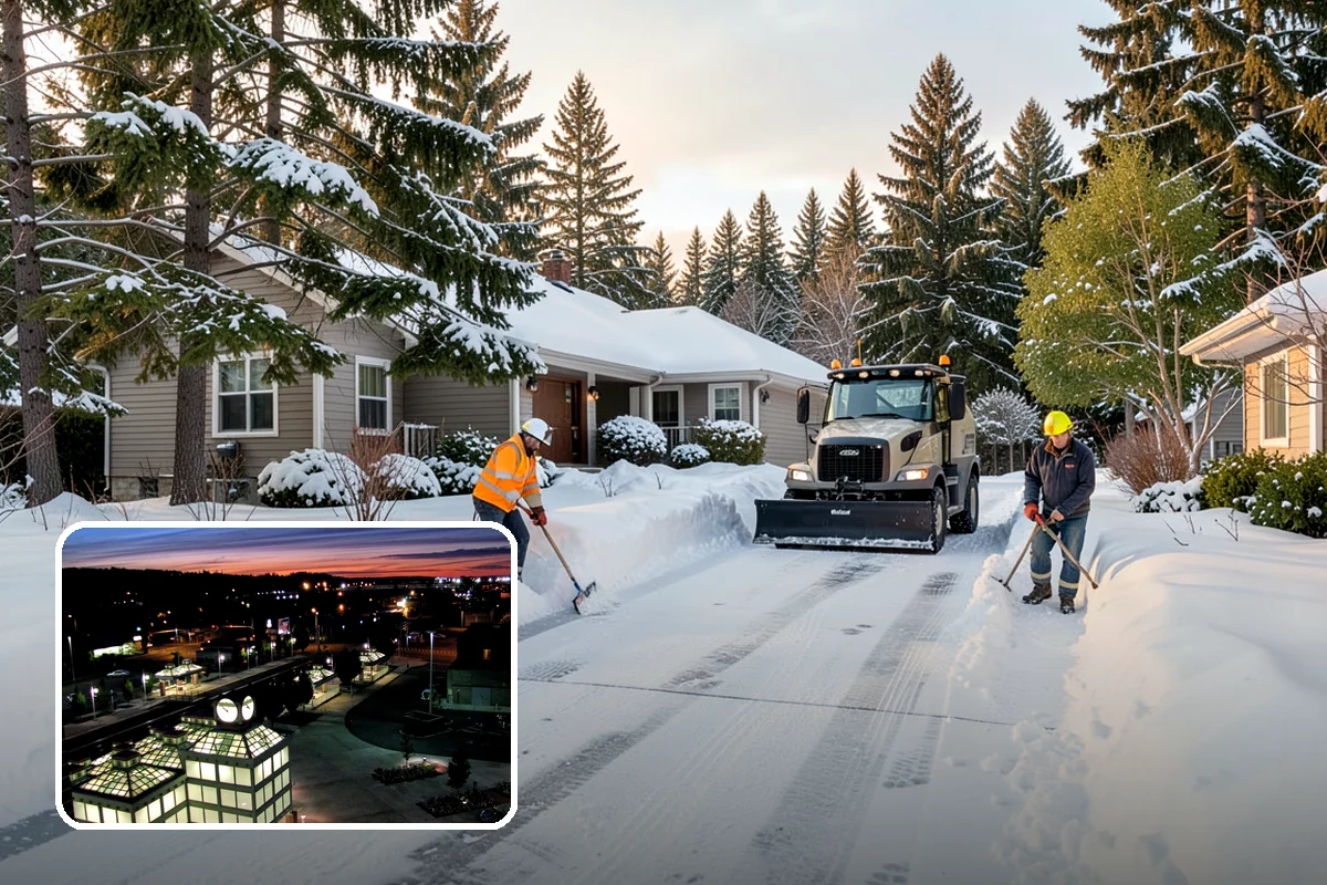 Fire Lane Deicing in Auburn, King County, WA - Prevents refreeze on plowed emergency-access lanes