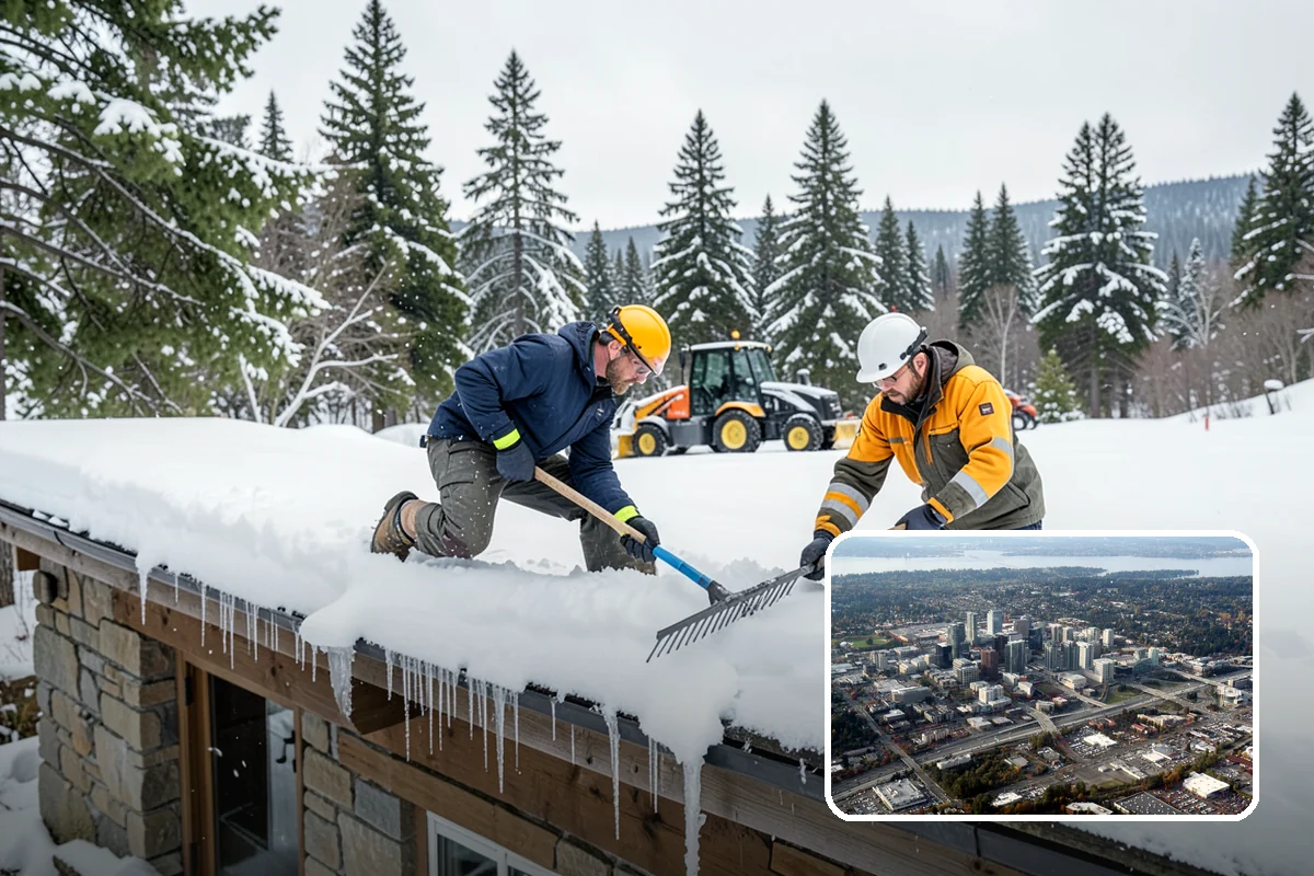 Fire Lane Deicing in Bellevue, King County, WA - Prevents refreeze on plowed emergency-access lanes