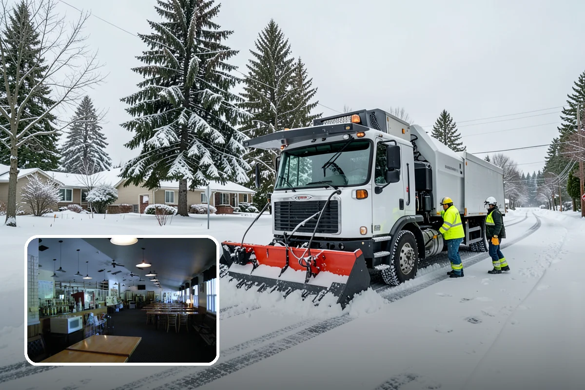 Fire Lane Deicing in Black Diamond, King County, WA - Prevents refreeze on plowed emergency-access lanes