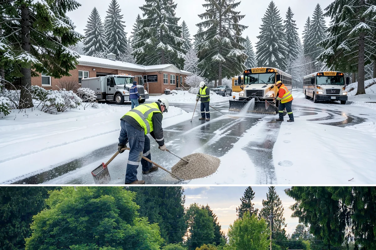 Fire Lane Deicing in Bonney Lake, Pierce County, WA - Keep fire lanes on an anti-icing plan for the full lowland snow season, roughly November through March.