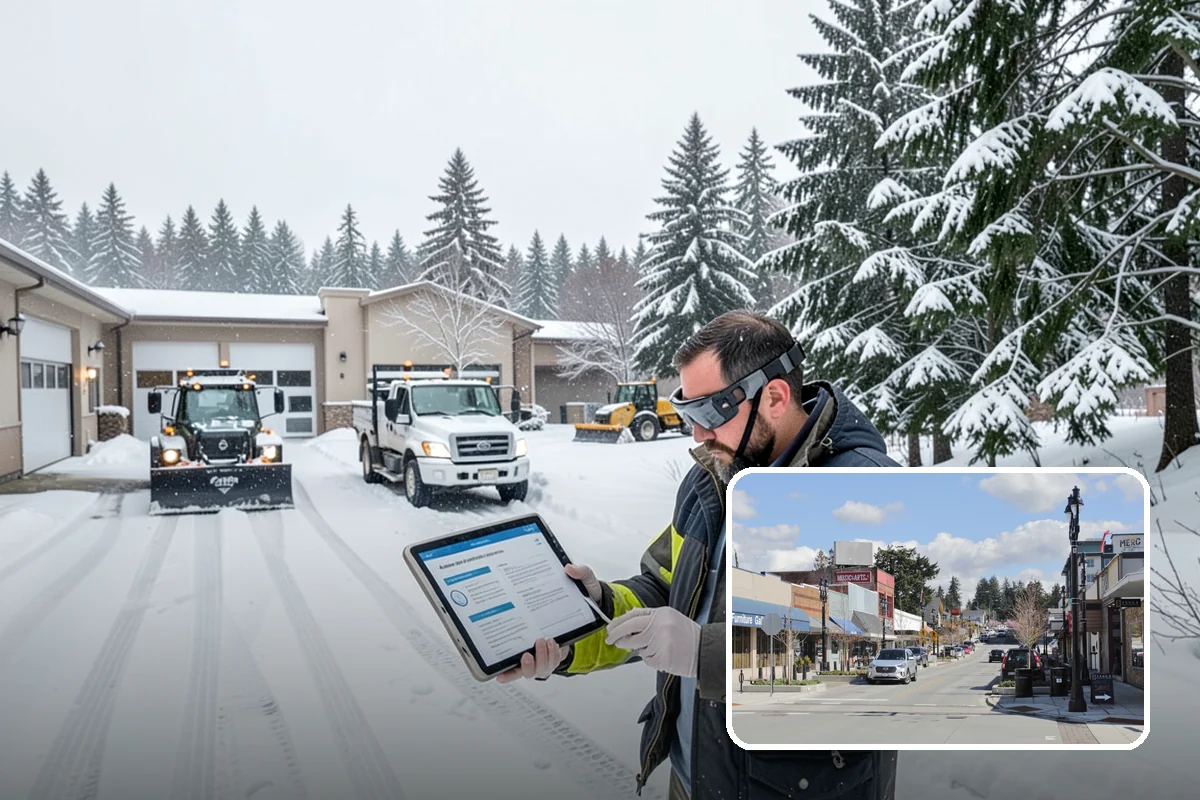 Fire Lane Deicing in Bothell, King County, WA - Prevents refreeze on plowed emergency-access lanes