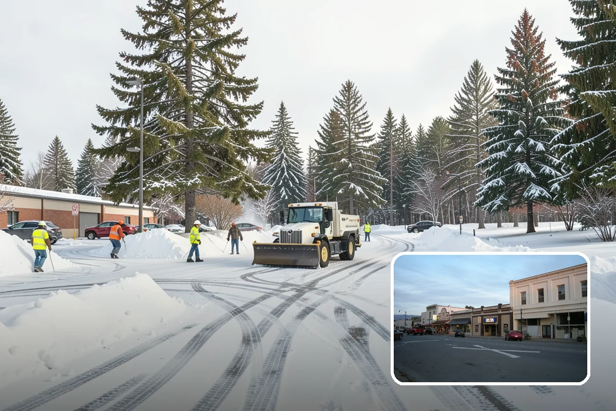Fire Lane Deicing in Burlington, Skagit County, WA - Prevents refreeze on plowed emergency-access lanes