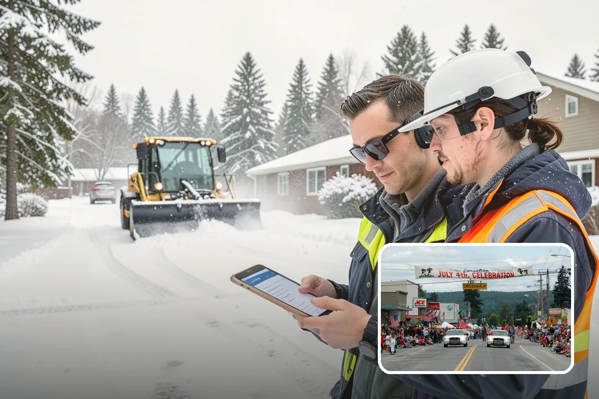 Fire Lane Deicing in Carnation, King County, WA - Prevents refreeze on plowed emergency-access lanes