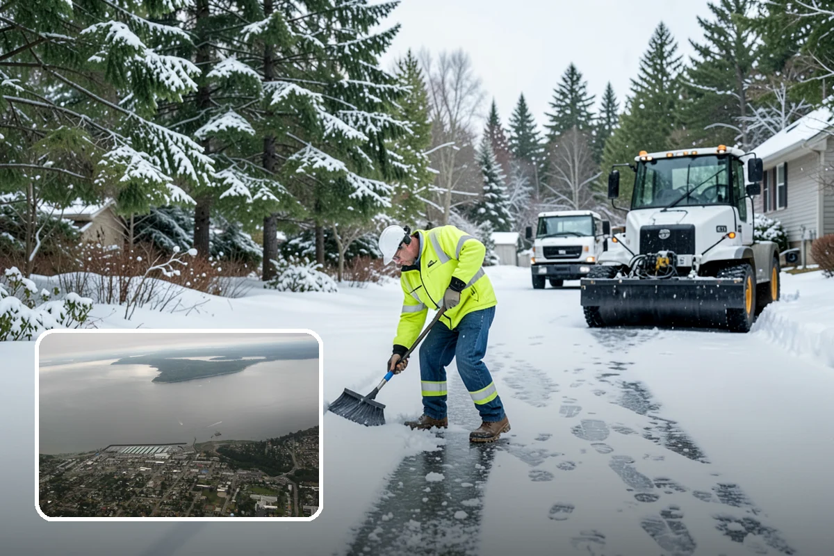 Fire Lane Deicing in Des Moines, King County, WA - Prevents refreeze on plowed emergency-access lanes