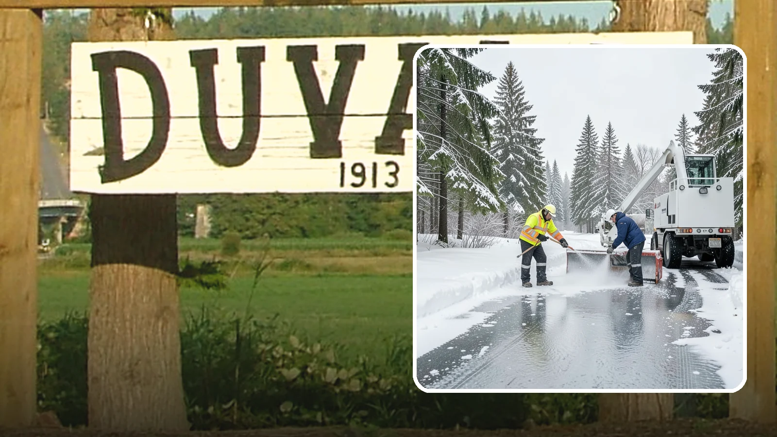 Fire Lane Deicing in Duvall, King County, WA - Deicing of fire lanes to keep emergency access surfaces from glazing over after they have been plowed.