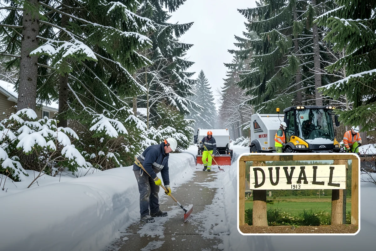 Fire Lane Deicing in Duvall, King County, WA - Prevents refreeze on plowed emergency-access lanes