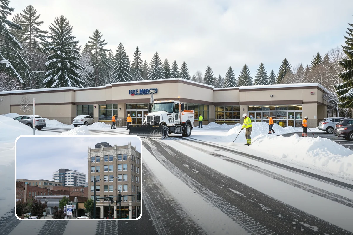 Fire Lane Deicing in Everett, Snohomish County, WA - Prevents refreeze on plowed emergency-access lanes