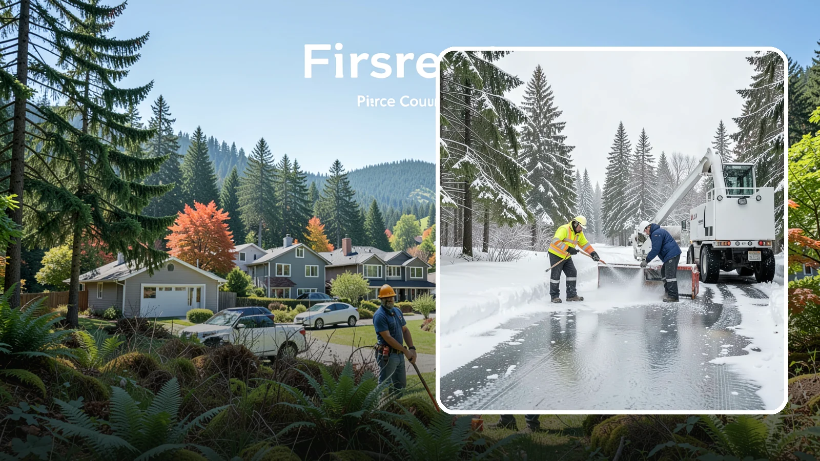 Fire Lane Deicing in Fircrest, Pierce County, WA - Deicing of fire lanes to keep emergency access surfaces from glazing over after they have been plowed.