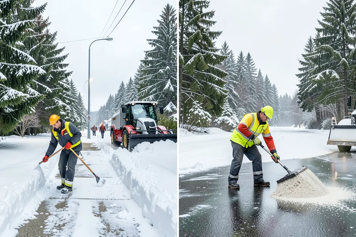 Fire Lane Deicing in Fircrest, Pierce County, WA - Anti-ice the fire lane ahead of forecast freezing