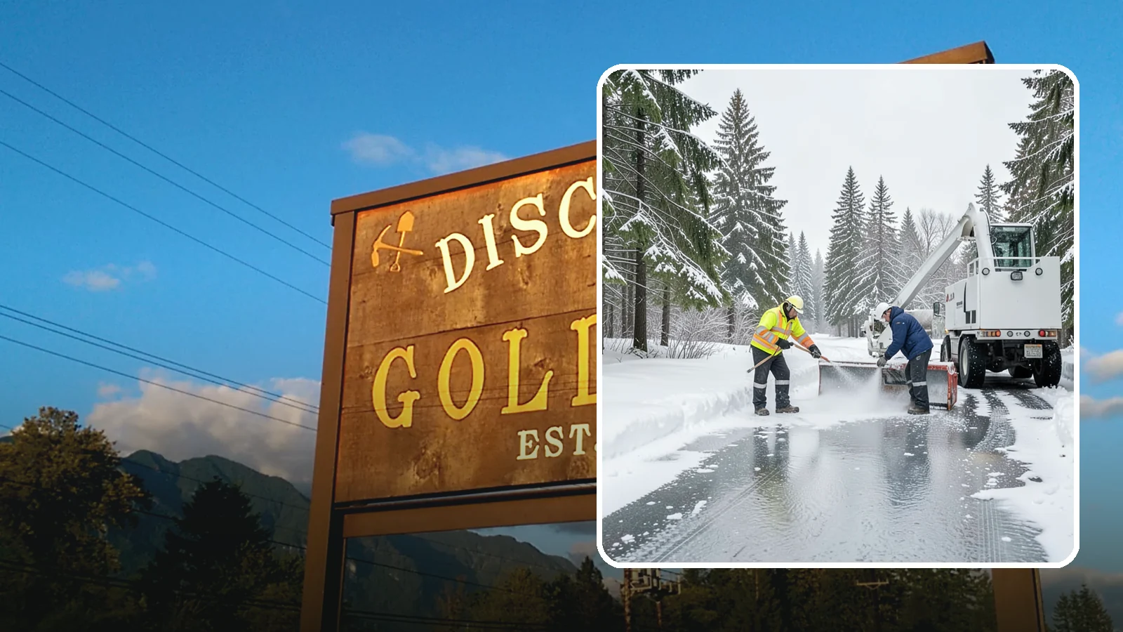 Fire Lane Deicing in Gold Bar, Snohomish County, WA - Deicing of fire lanes to keep emergency access surfaces from glazing over after they have been plowed.