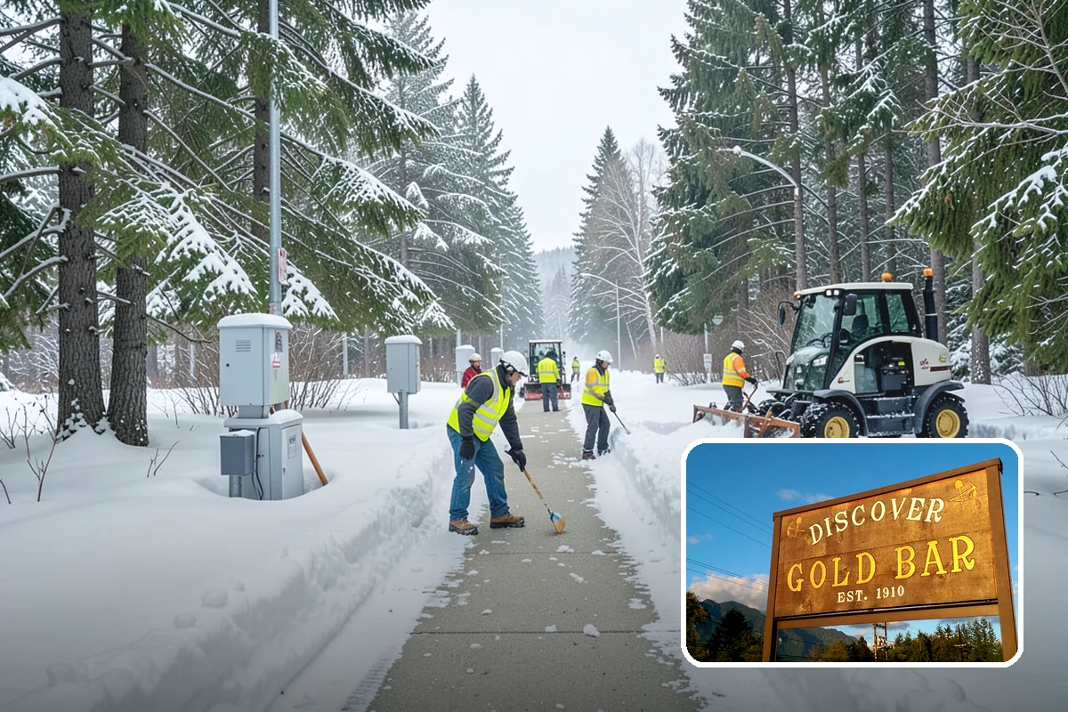Fire Lane Deicing in Gold Bar, Snohomish County, WA - Prevents refreeze on plowed emergency-access lanes
