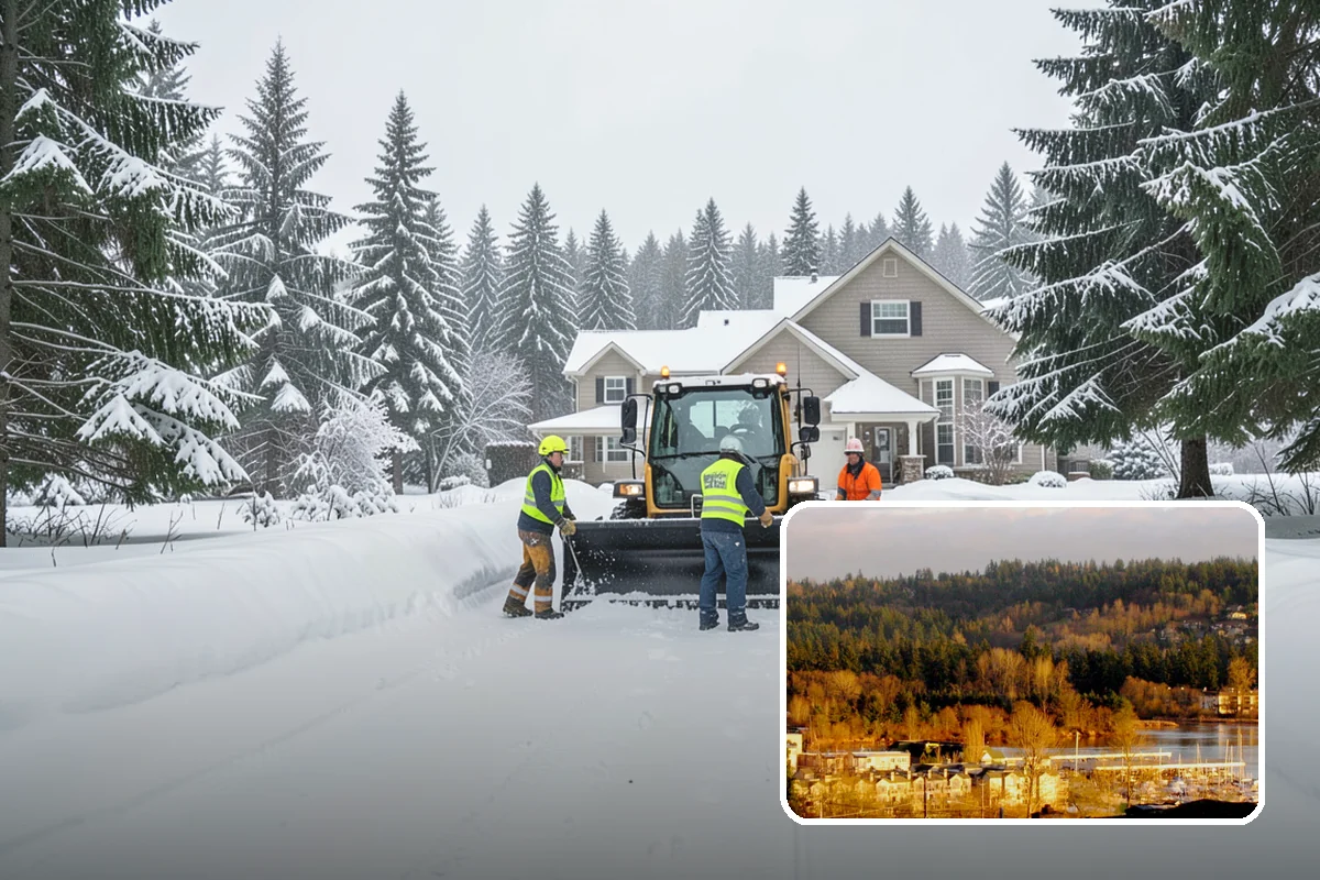 Fire Lane Deicing in Kenmore, King County, WA - Prevents refreeze on plowed emergency-access lanes