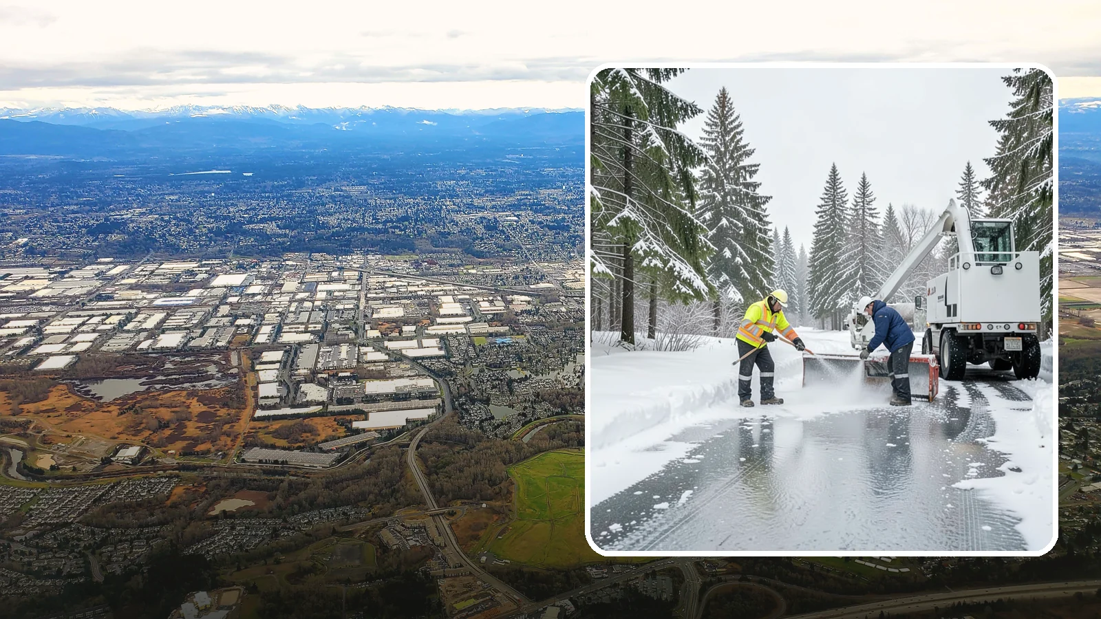 Fire Lane Deicing in Kent, King County, WA - Deicing of fire lanes to keep emergency access surfaces from glazing over after they have been plowed.