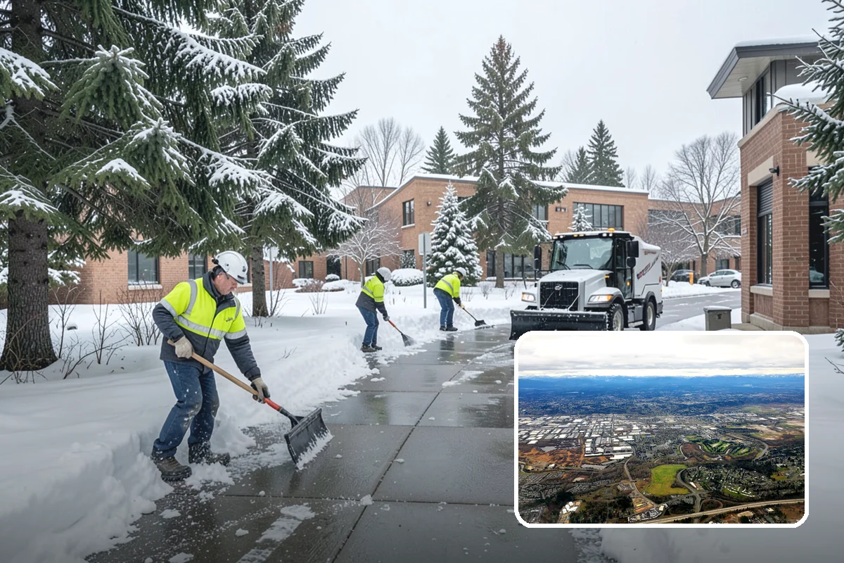 Fire Lane Deicing in Kent, King County, WA - Prevents refreeze on plowed emergency-access lanes