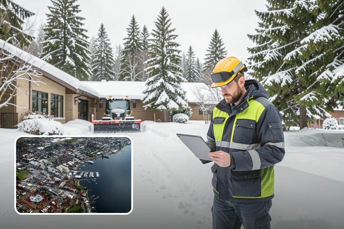 Fire Lane Deicing in Kirkland, King County, WA - Prevents refreeze on plowed emergency-access lanes