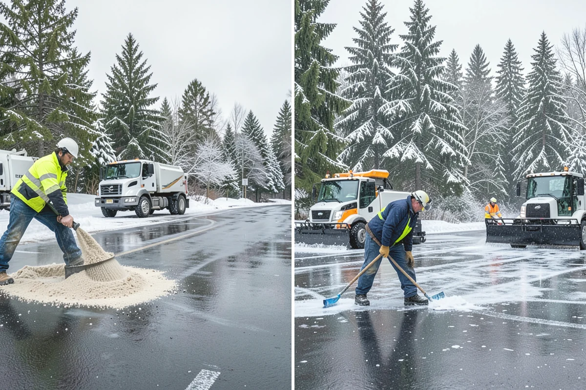 Fire Lane Deicing in La Conner, Skagit County, WA - Anti-ice the fire lane ahead of forecast freezing