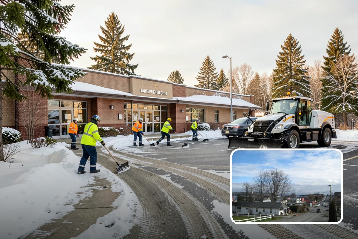 Fire Lane Deicing in Langley, Island County, WA - Prevents refreeze on plowed emergency-access lanes