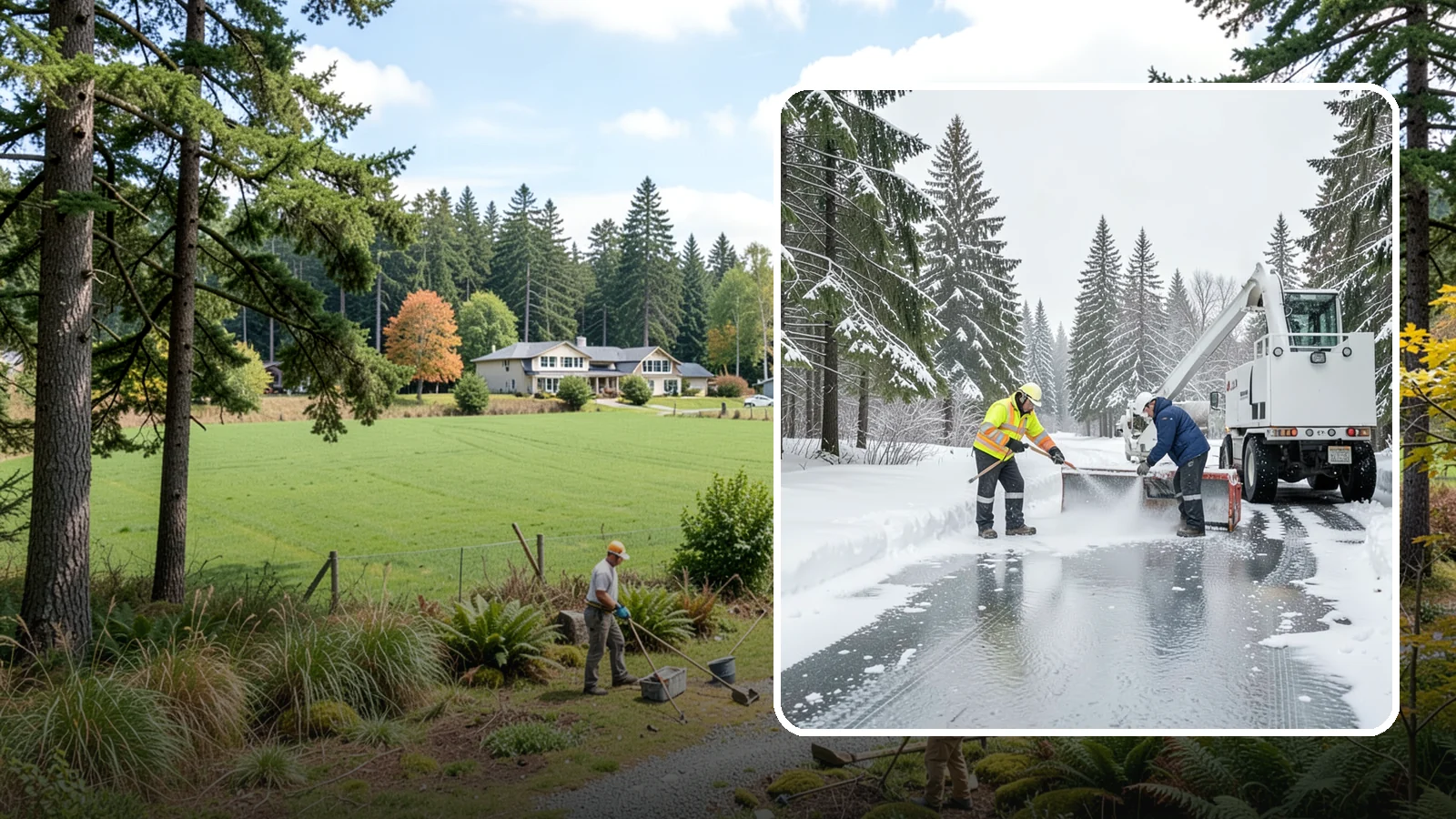Fire Lane Deicing in Lyman, Skagit County, WA - Deicing of fire lanes to keep emergency access surfaces from glazing over after they have been plowed.