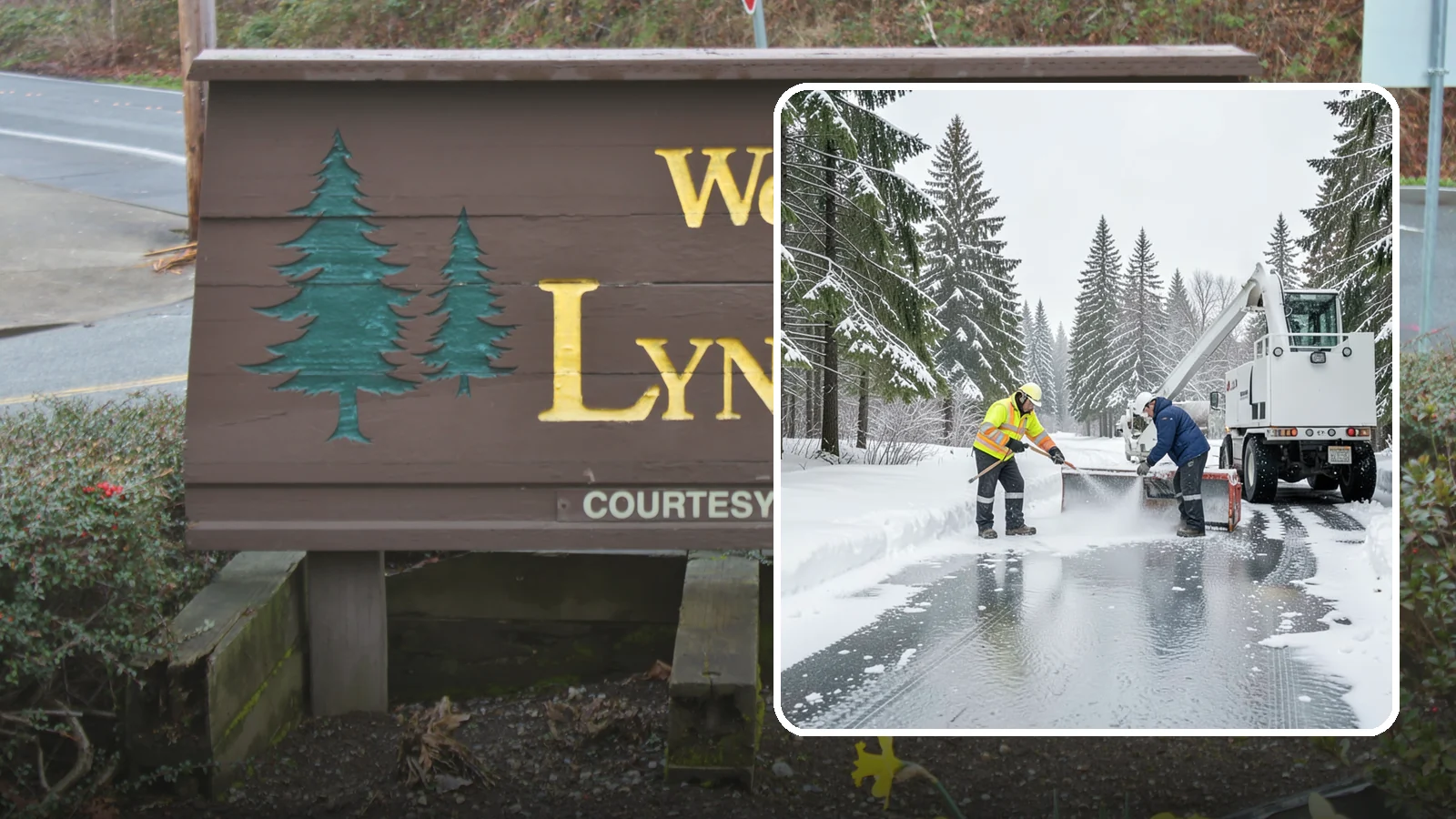 Fire Lane Deicing in Lynnwood, Snohomish County, WA - Deicing of fire lanes to keep emergency access surfaces from glazing over after they have been plowed.