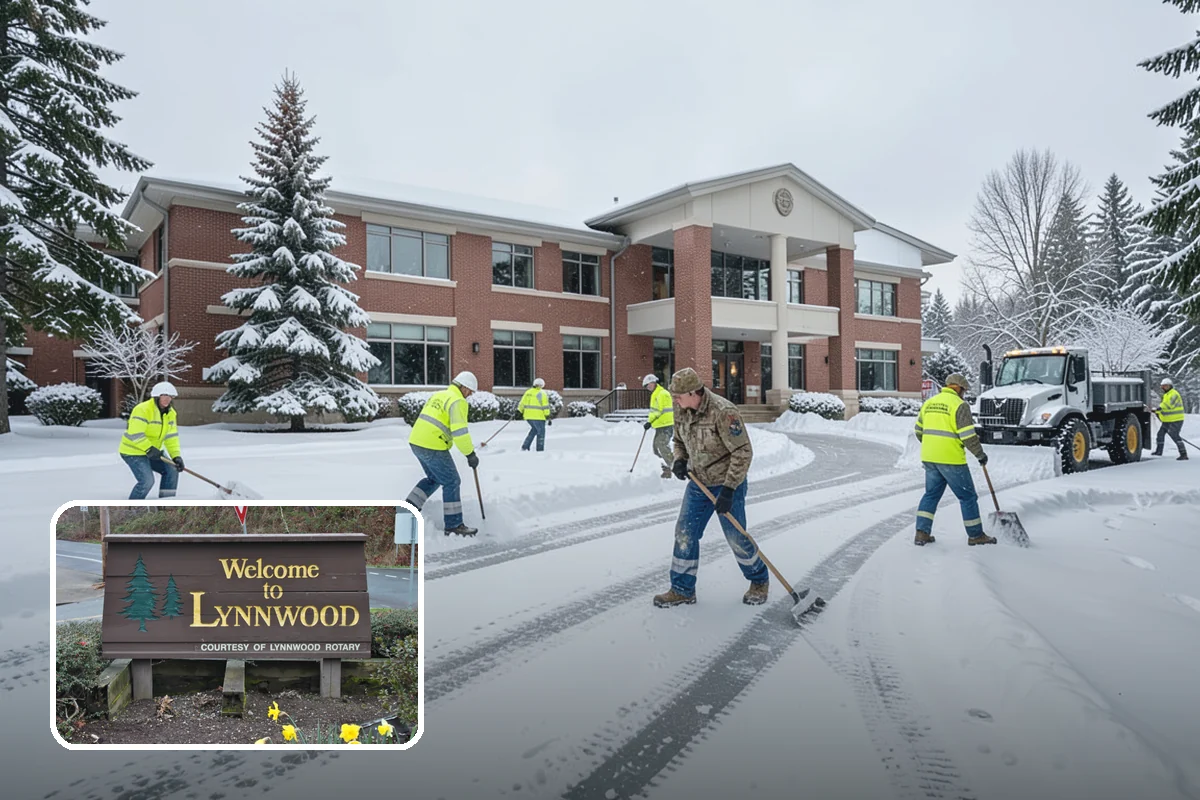 Fire Lane Deicing in Lynnwood, Snohomish County, WA - Prevents refreeze on plowed emergency-access lanes