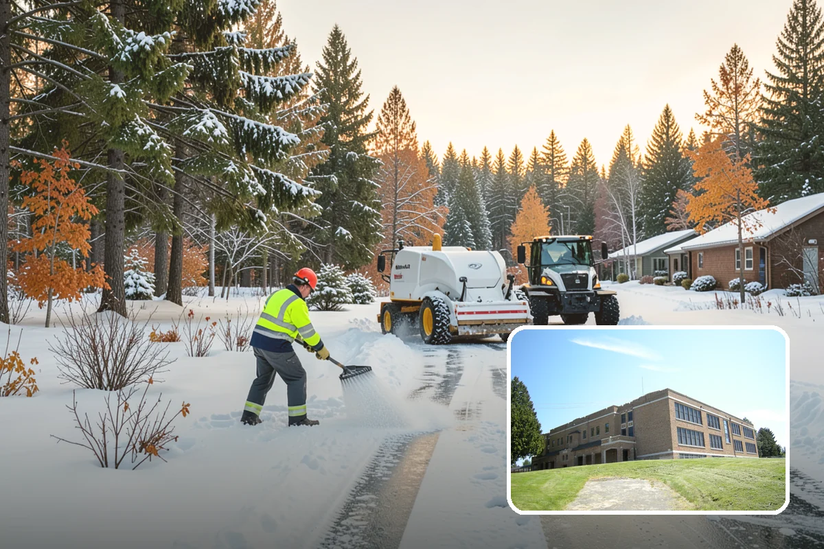 Fire Lane Deicing in Maple Valley, King County, WA - Prevents refreeze on plowed emergency-access lanes