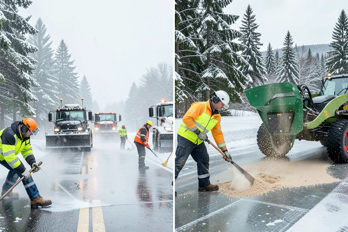 Fire Lane Deicing in Maple Valley, King County, WA - Anti-ice the fire lane ahead of forecast freezing