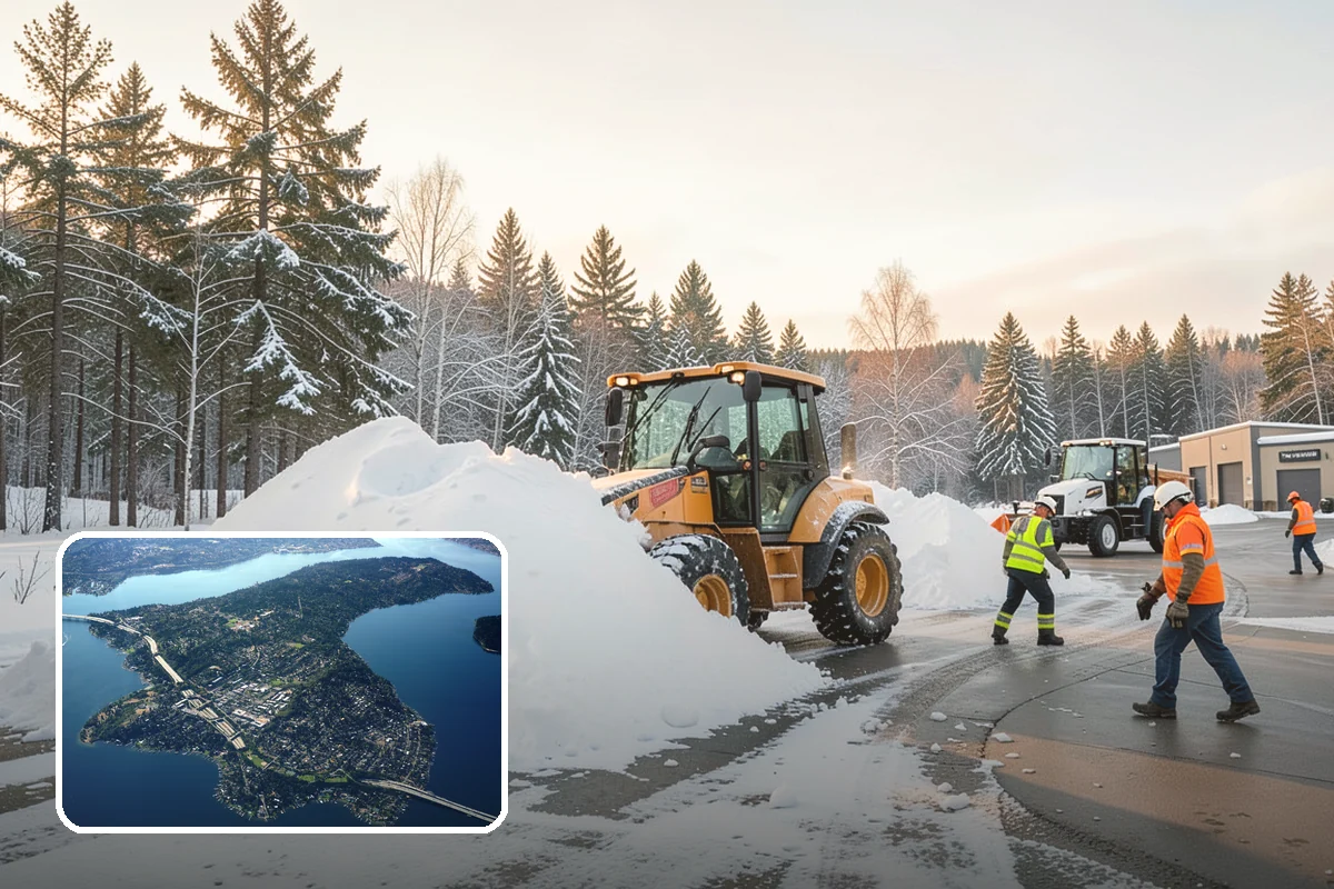 Fire Lane Deicing in Mercer Island, King County, WA - Prevents refreeze on plowed emergency-access lanes