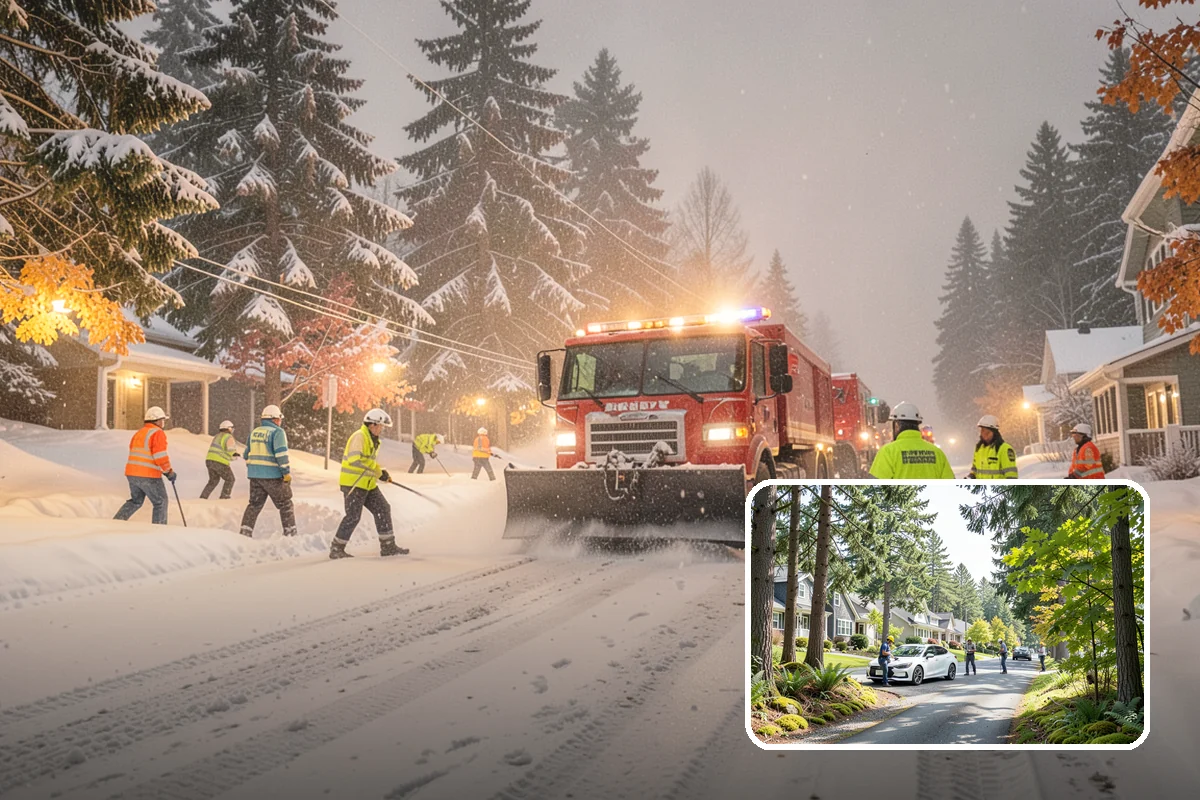 Fire Lane Deicing in Normandy Park, King County, WA - Prevents refreeze on plowed emergency-access lanes
