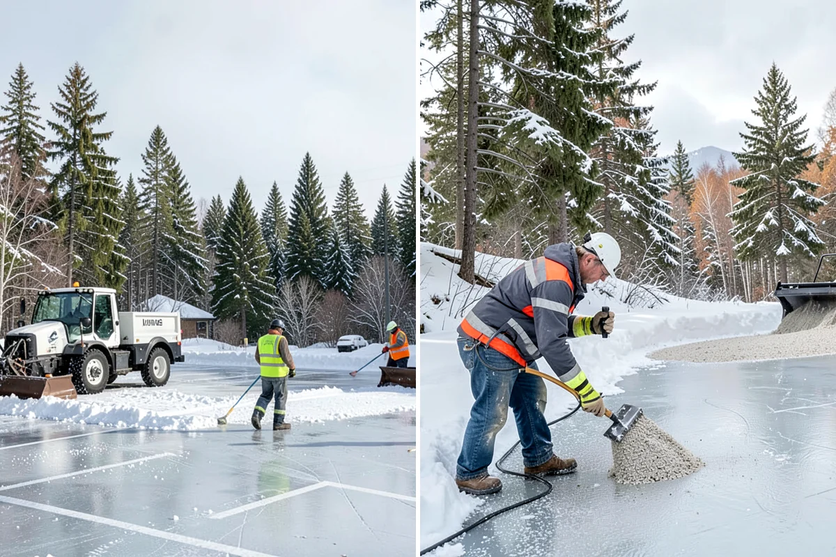 Fire Lane Deicing in Normandy Park, King County, WA - Anti-ice the fire lane ahead of forecast freezing