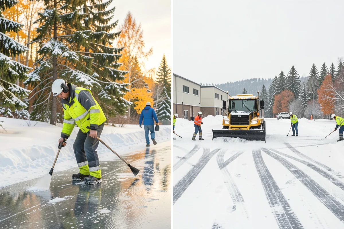 Fire Lane Deicing in North Bend, King County, WA - Anti-ice the fire lane ahead of forecast freezing