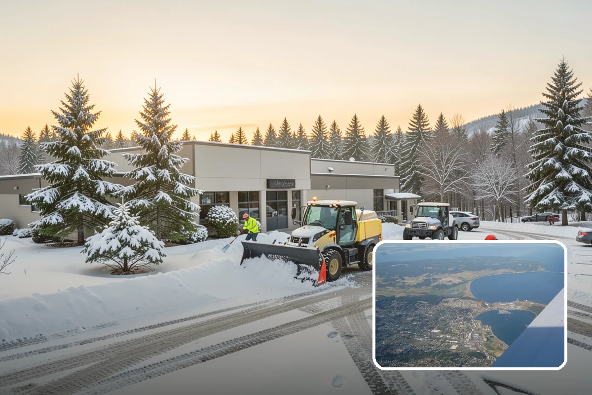 Fire Lane Deicing in Oak Harbor, Island County, WA - Prevents refreeze on plowed emergency-access lanes