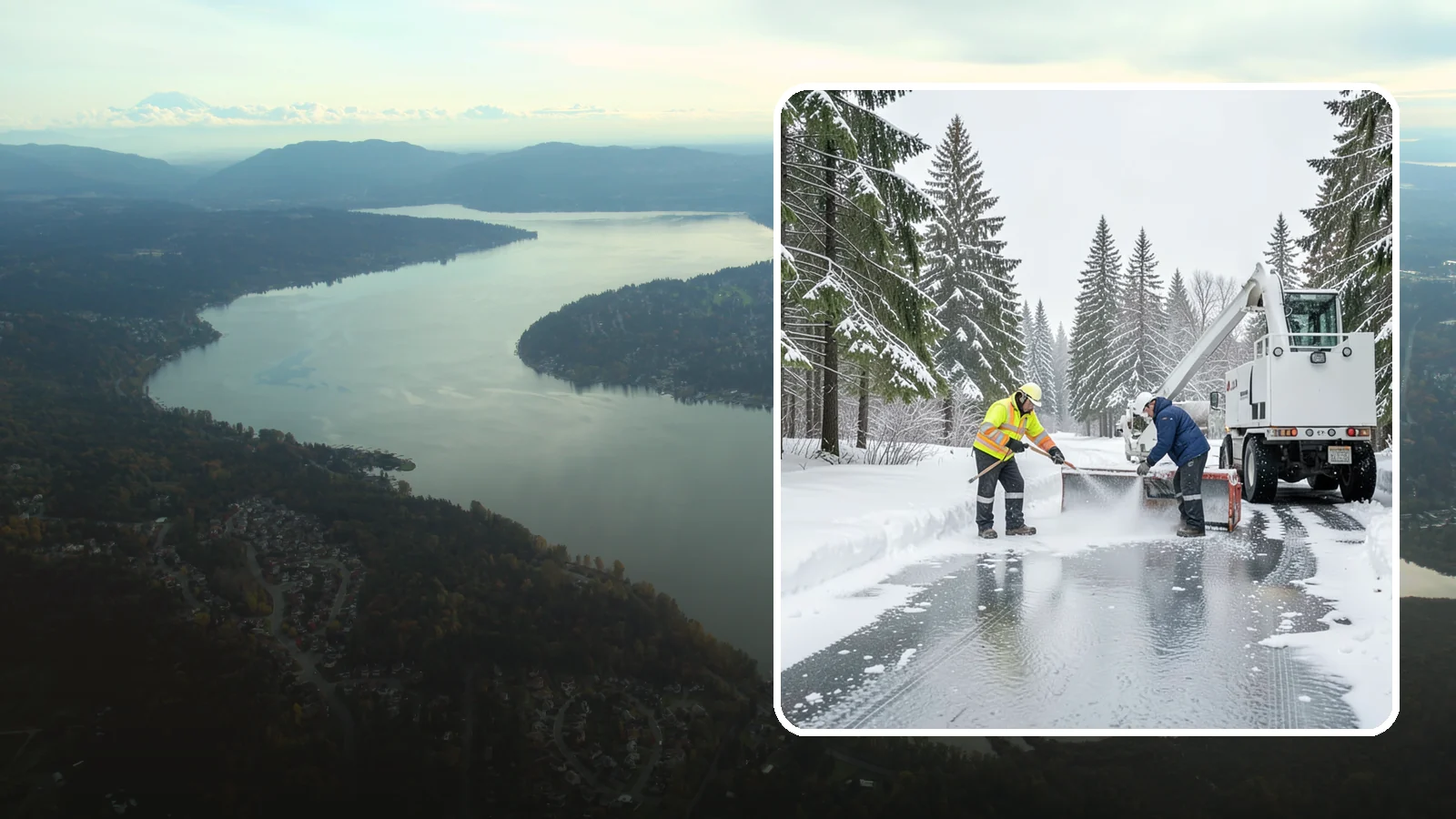 Fire Lane Deicing in Sammamish, King County, WA - Deicing of fire lanes to keep emergency access surfaces from glazing over after they have been plowed.