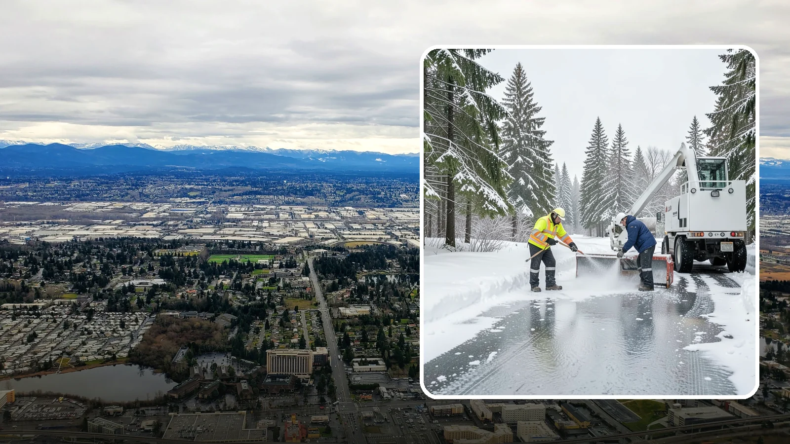Fire Lane Deicing in SeaTac, King County, WA - Deicing of fire lanes to keep emergency access surfaces from glazing over after they have been plowed.