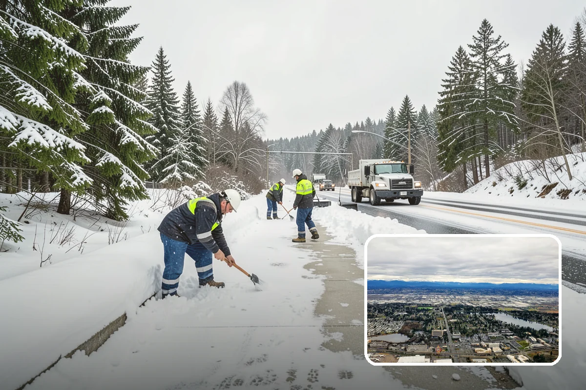 Fire Lane Deicing in SeaTac, King County, WA - Prevents refreeze on plowed emergency-access lanes