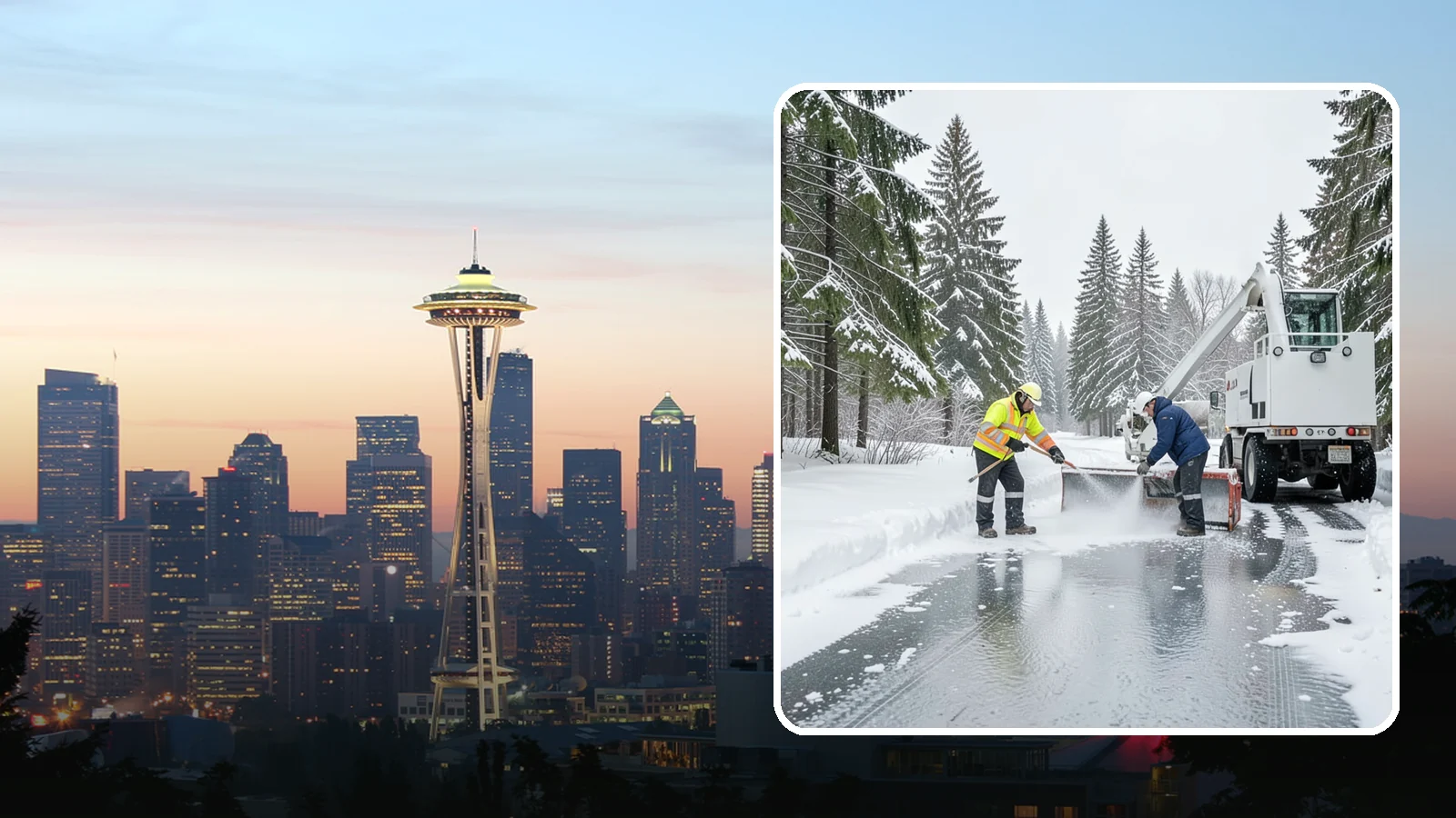 Fire Lane Deicing in Seattle, King County, WA - Deicing of fire lanes to keep emergency access surfaces from glazing over after they have been plowed.