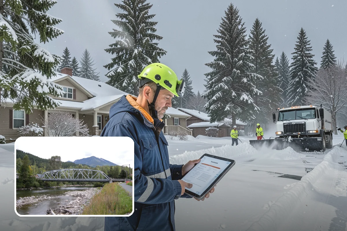 Fire Lane Deicing in Skykomish, King County, WA - Prevents refreeze on plowed emergency-access lanes