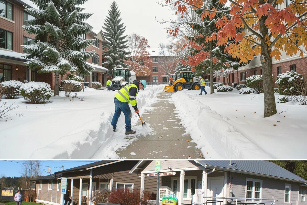 Fire Lane Deicing in South Prairie, Pierce County, WA - Keep fire lanes on an anti-icing plan for the full lowland snow season, roughly November through March.