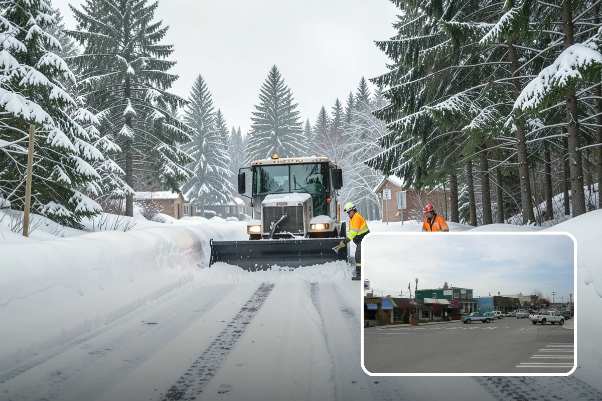 Fire Lane Deicing in Stanwood, Snohomish County, WA - Prevents refreeze on plowed emergency-access lanes