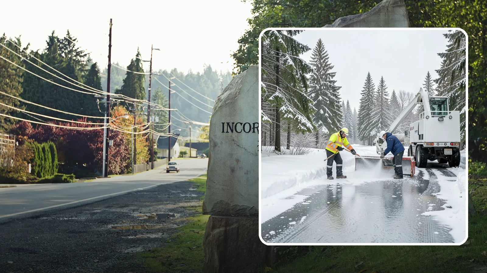 Fire Lane Deicing in Wilkeson, Pierce County, WA - Deicing of fire lanes to keep emergency access surfaces from glazing over after they have been plowed.