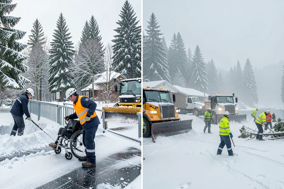 Fire Lane Snow Removal in Arlington, Snohomish County, WA - Plow the marked fire lane to full apparatus width