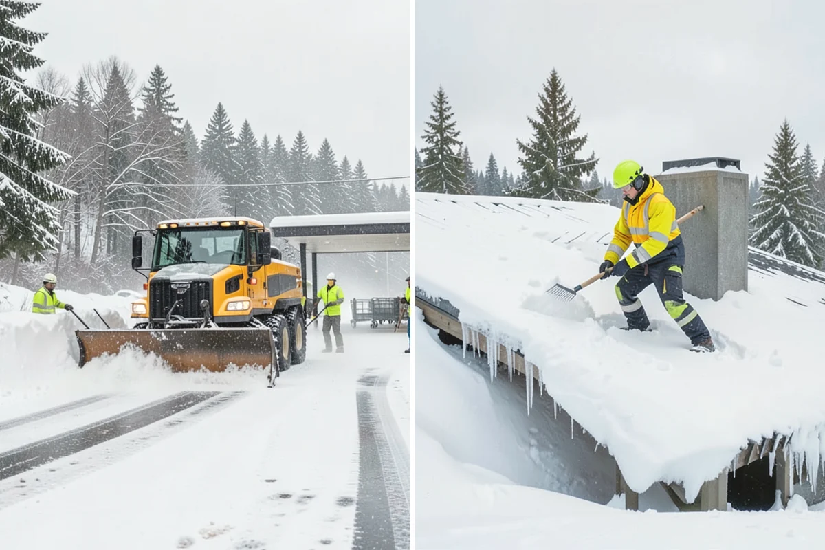 Fire Lane Snow Removal in Black Diamond, King County, WA - Plow the marked fire lane to full apparatus width