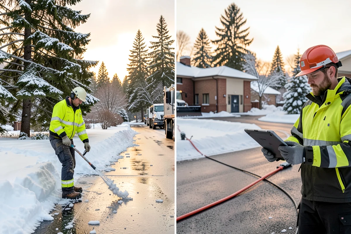 Fire Lane Snow Removal in Clyde Hill, King County, WA - Plow the marked fire lane to full apparatus width