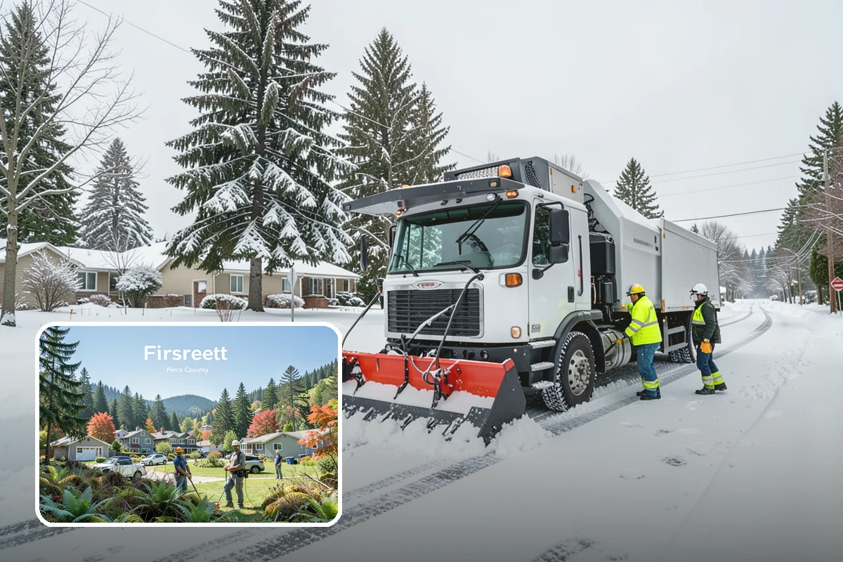 Fire Lane Snow Removal in Fircrest, Pierce County, WA - Keeps emergency apparatus access open and code-compliant