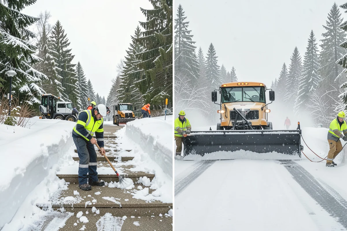 Fire Lane Snow Removal in La Conner, Skagit County, WA - Plow the marked fire lane to full apparatus width