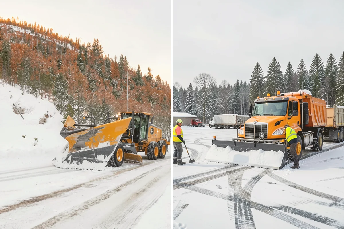 Fire Lane Snow Removal in Milton, King County, WA - Plow the marked fire lane to full apparatus width