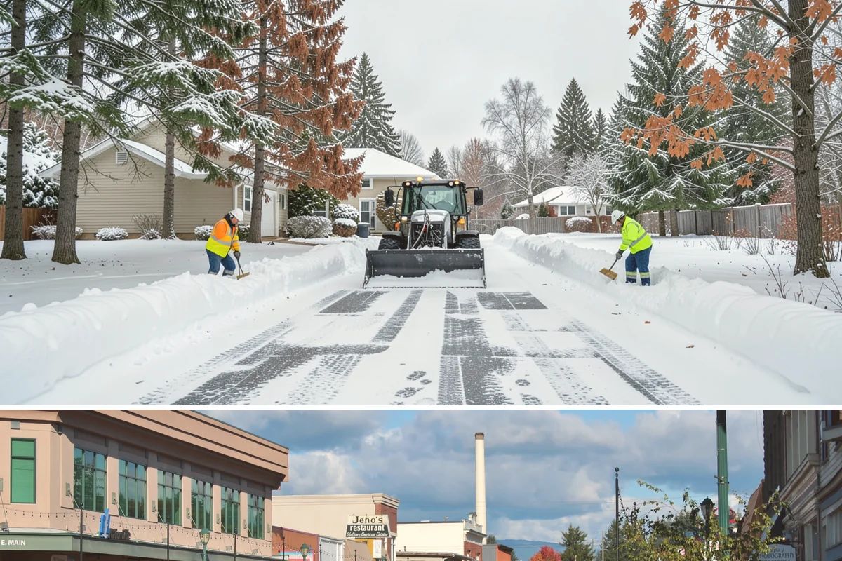 Fire Lane Snow Removal in Monroe, Snohomish County, WA - Keep fire lanes on a priority contract for the whole lowland snow season, roughly November through March.