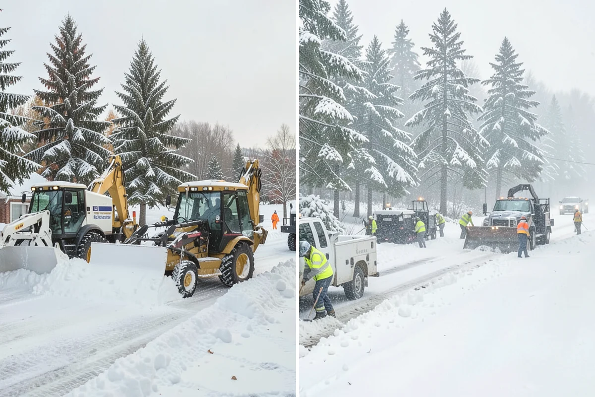 Fire Lane Snow Removal in North Bend, King County, WA - Plow the marked fire lane to full apparatus width